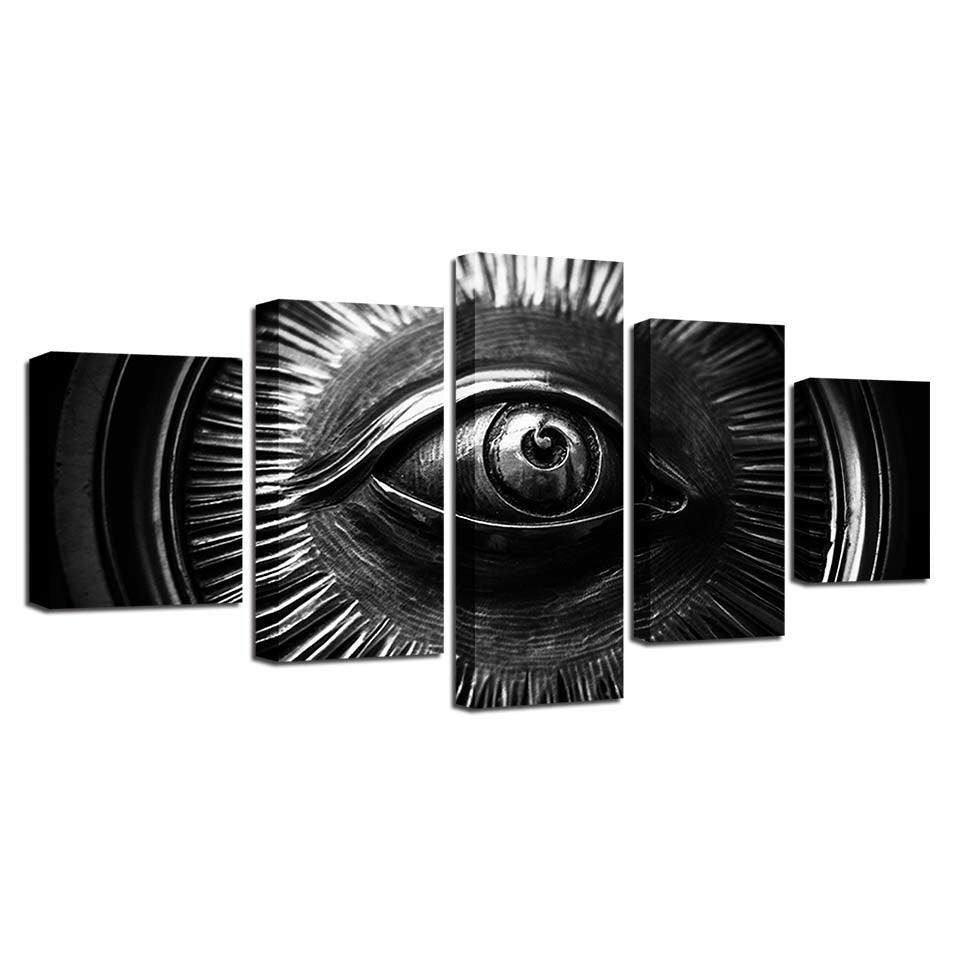 Black 5 Piece HD Multi Panel Canvas Wall Art Frame-Original Frame