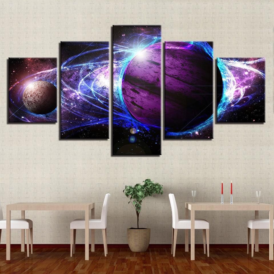 Universe Space 5 Piece HD Multi Panel Canvas Wall Art Frame-Original Frame