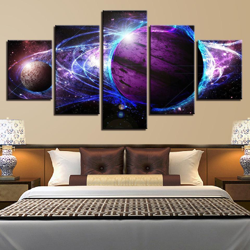 Universe Space 5 Piece HD Multi Panel Canvas Wall Art Frame-Original Frame
