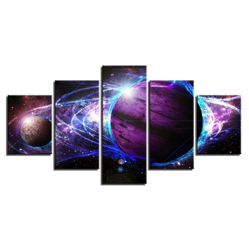 Universe Space 5 Piece HD Multi Panel Canvas Wall Art Frame-Original Frame