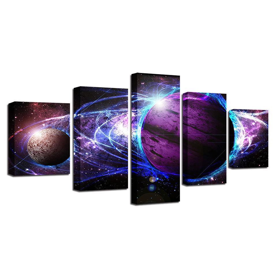 Universe Space 5 Piece HD Multi Panel Canvas Wall Art Frame-Original Frame