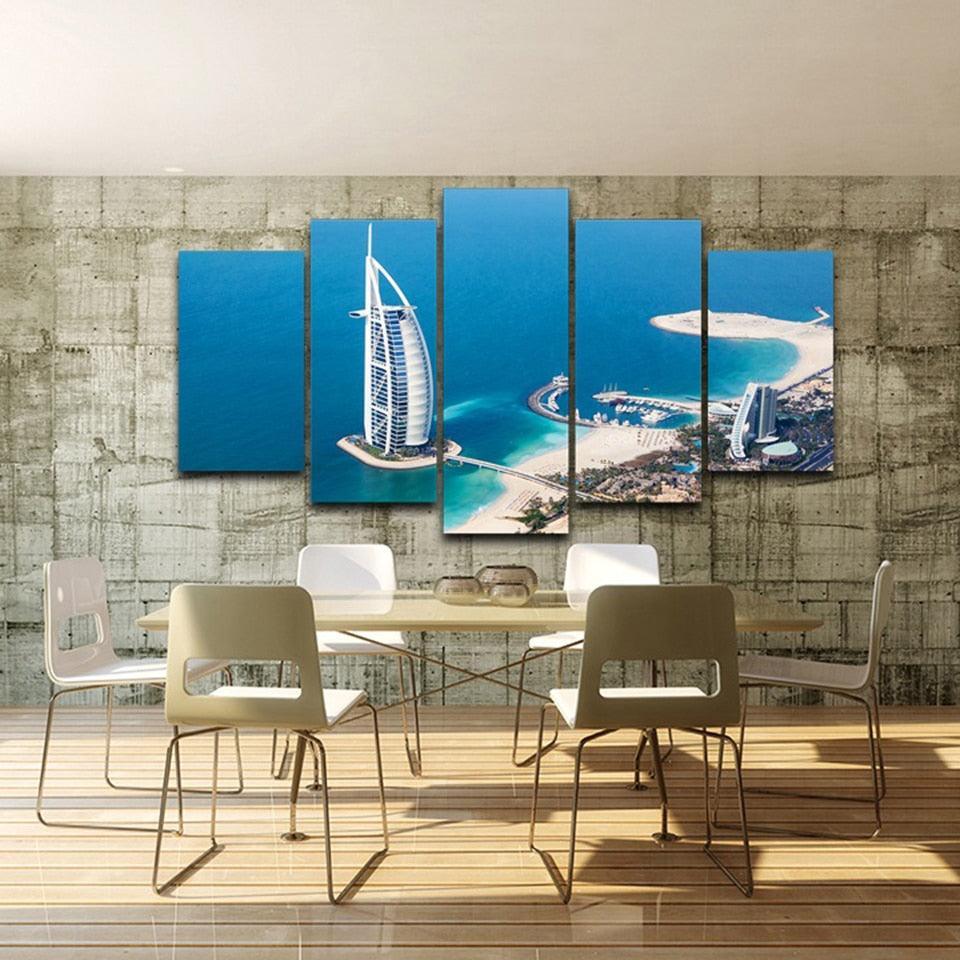 Burj Al Arab  Piece HD Multi Panel Canvas Wall Art Frame-Original Frame