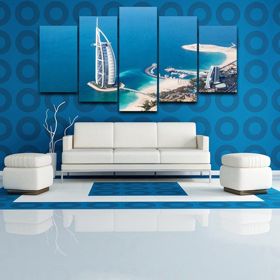 Burj Al Arab  Piece HD Multi Panel Canvas Wall Art Frame-Original Frame