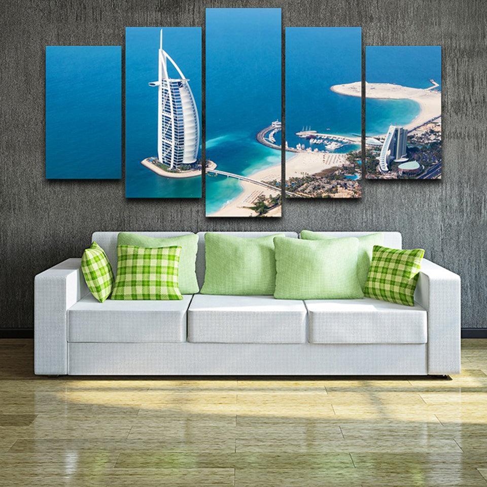 Burj Al Arab  Piece HD Multi Panel Canvas Wall Art Frame-Original Frame