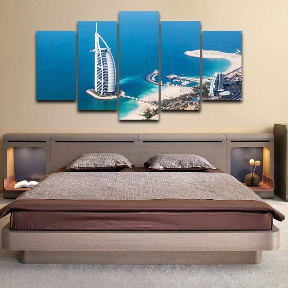 Burj Al Arab  Piece HD Multi Panel Canvas Wall Art Frame-Original Frame