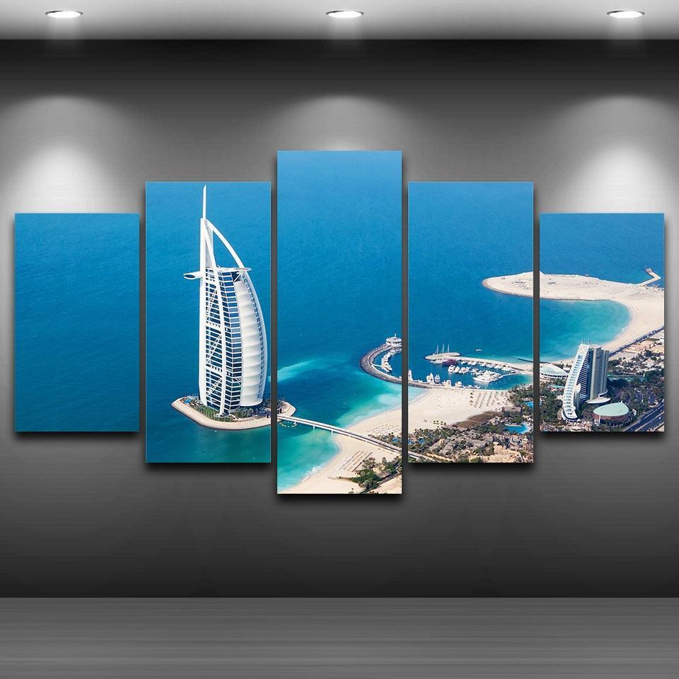 Burj Al Arab  Piece HD Multi Panel Canvas Wall Art Frame-Original Frame