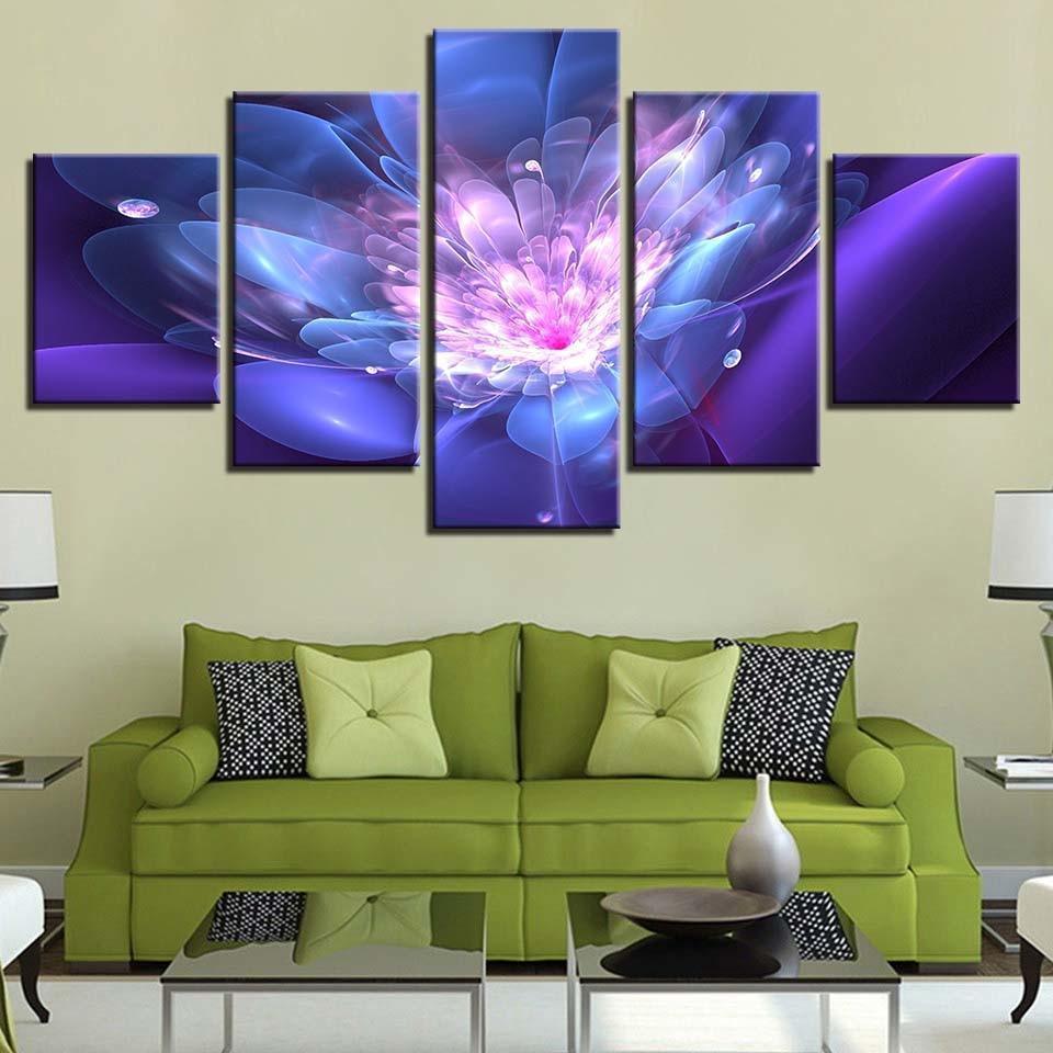 Flower 5 Piece HD Multi Panel Canvas Wall Art Frame-Original Frame