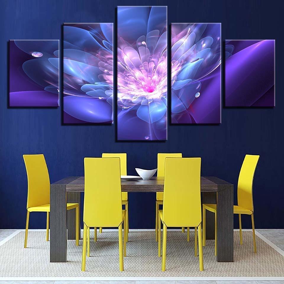 Flower 5 Piece HD Multi Panel Canvas Wall Art Frame-Original Frame