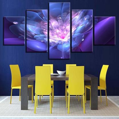 Flower 5 Piece HD Multi Panel Canvas Wall Art Frame-Original Frame