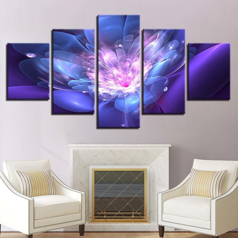Flower 5 Piece HD Multi Panel Canvas Wall Art Frame-Original Frame