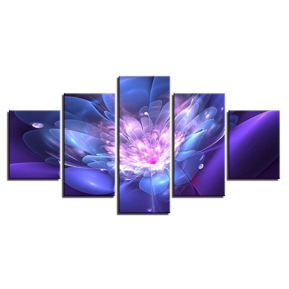Flower 5 Piece HD Multi Panel Canvas Wall Art Frame-Original Frame