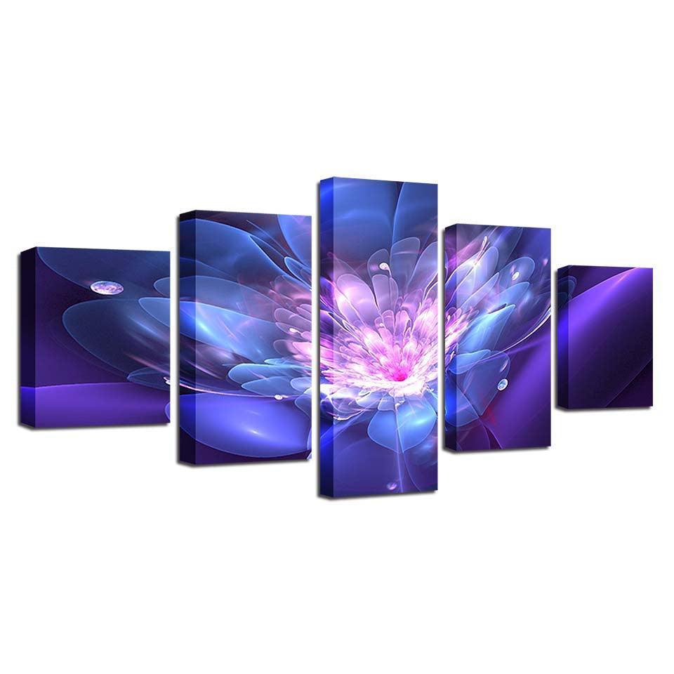 Flower 5 Piece HD Multi Panel Canvas Wall Art Frame-Original Frame