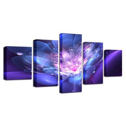 Flower 5 Piece HD Multi Panel Canvas Wall Art Frame-Original Frame