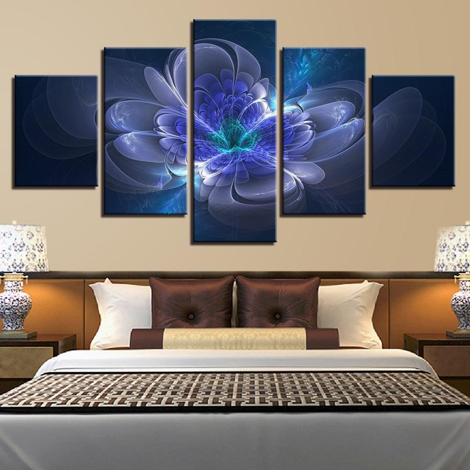 Beautiful Violet 5 Piece HD Multi Panel Canvas Wall Art Frame-Original Frame