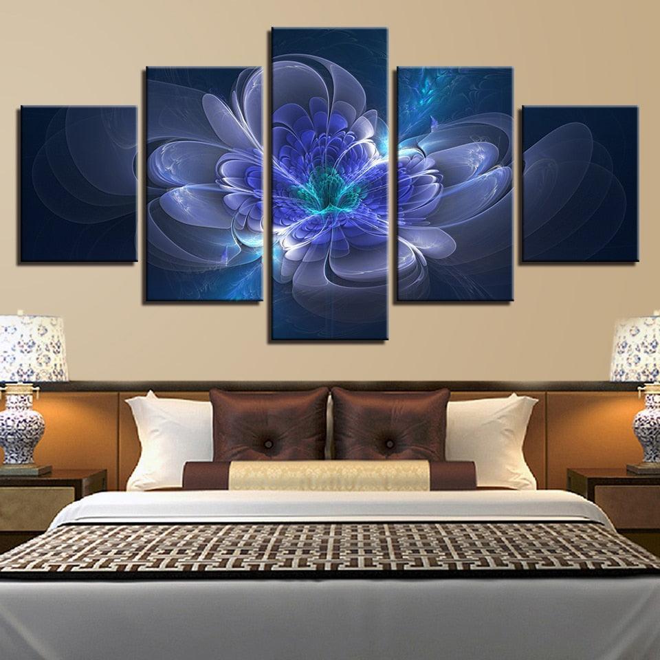 Beautiful Violet 5 Piece HD Multi Panel Canvas Wall Art Frame-Original Frame