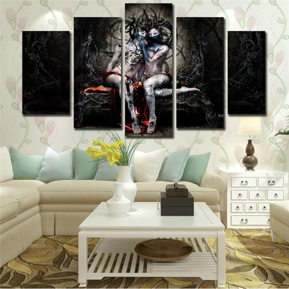 Abstract Art 5 Piece HD Multi Panel Canvas Wall Art Frame-Original Frame