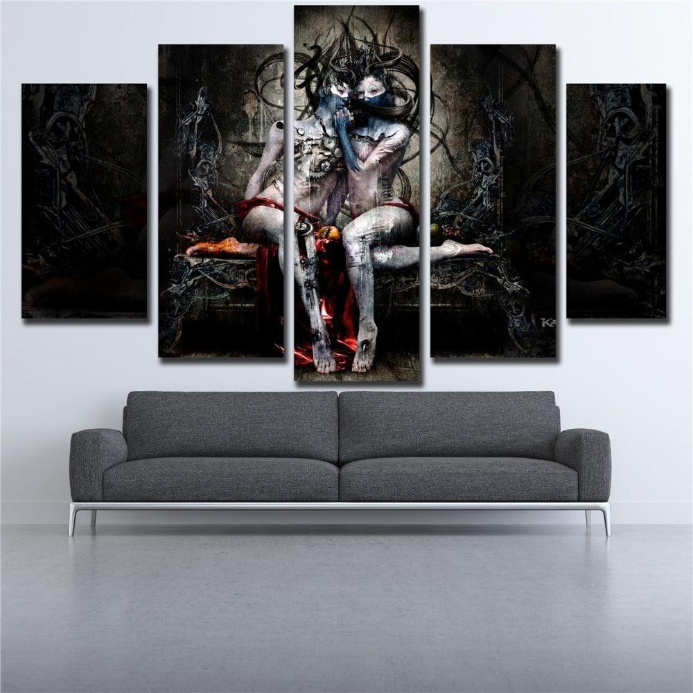 Abstract Art 5 Piece HD Multi Panel Canvas Wall Art Frame-Original Frame