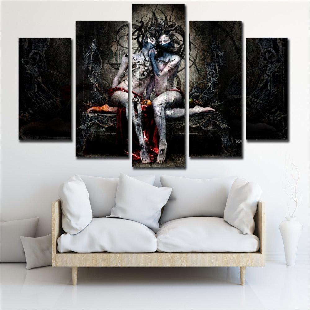 Abstract Art 5 Piece HD Multi Panel Canvas Wall Art Frame-Original Frame