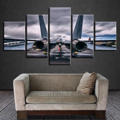 Aircraft 5 Piece HD Multi Panel Canvas Wall Art Frame-Original Frame