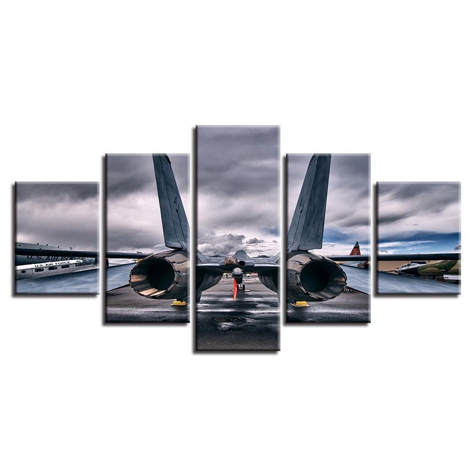 Aircraft 5 Piece HD Multi Panel Canvas Wall Art Frame-Original Frame