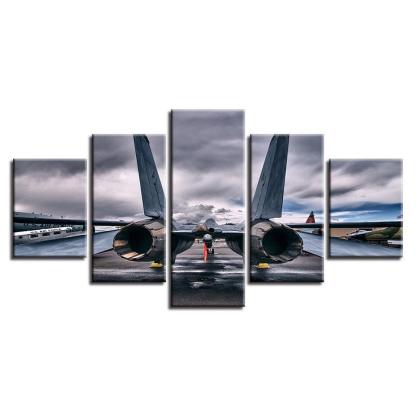 Aircraft 5 Piece HD Multi Panel Canvas Wall Art Frame-Original Frame