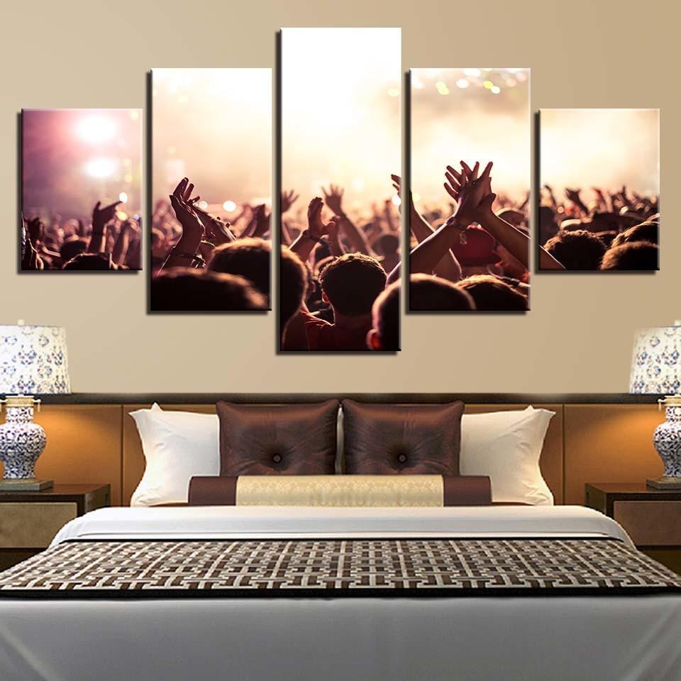 A Concert 5 Piece HD Multi Panel Canvas Wall Art Frame-Original Frame