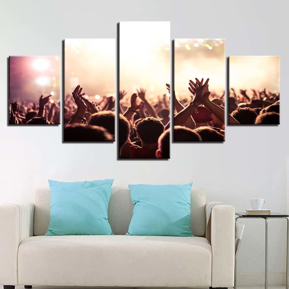 A Concert 5 Piece HD Multi Panel Canvas Wall Art Frame-Original Frame