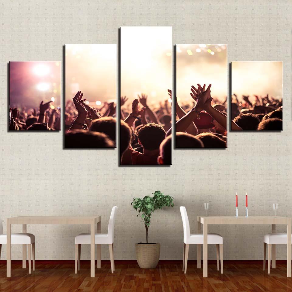 A Concert 5 Piece HD Multi Panel Canvas Wall Art Frame-Original Frame