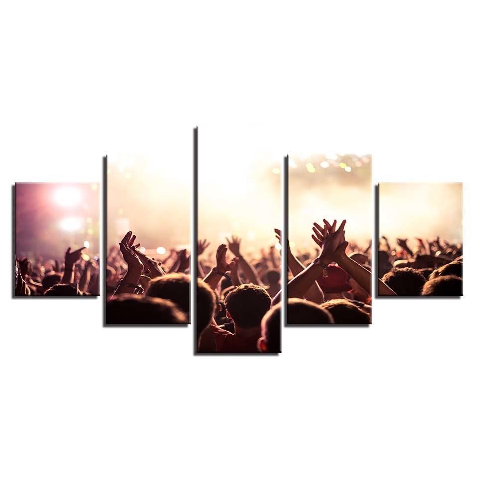 A Concert 5 Piece HD Multi Panel Canvas Wall Art Frame-Original Frame