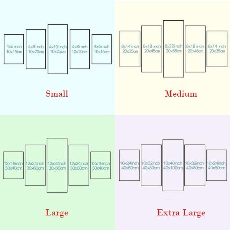 Leopard 5 Piece HD Multi Panel Canvas Wall Art Frame-Original Frame