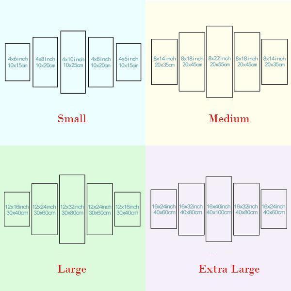 Knowledge 5 Piece HD Multi Panel Canvas Wall Art Frame-Original Frame