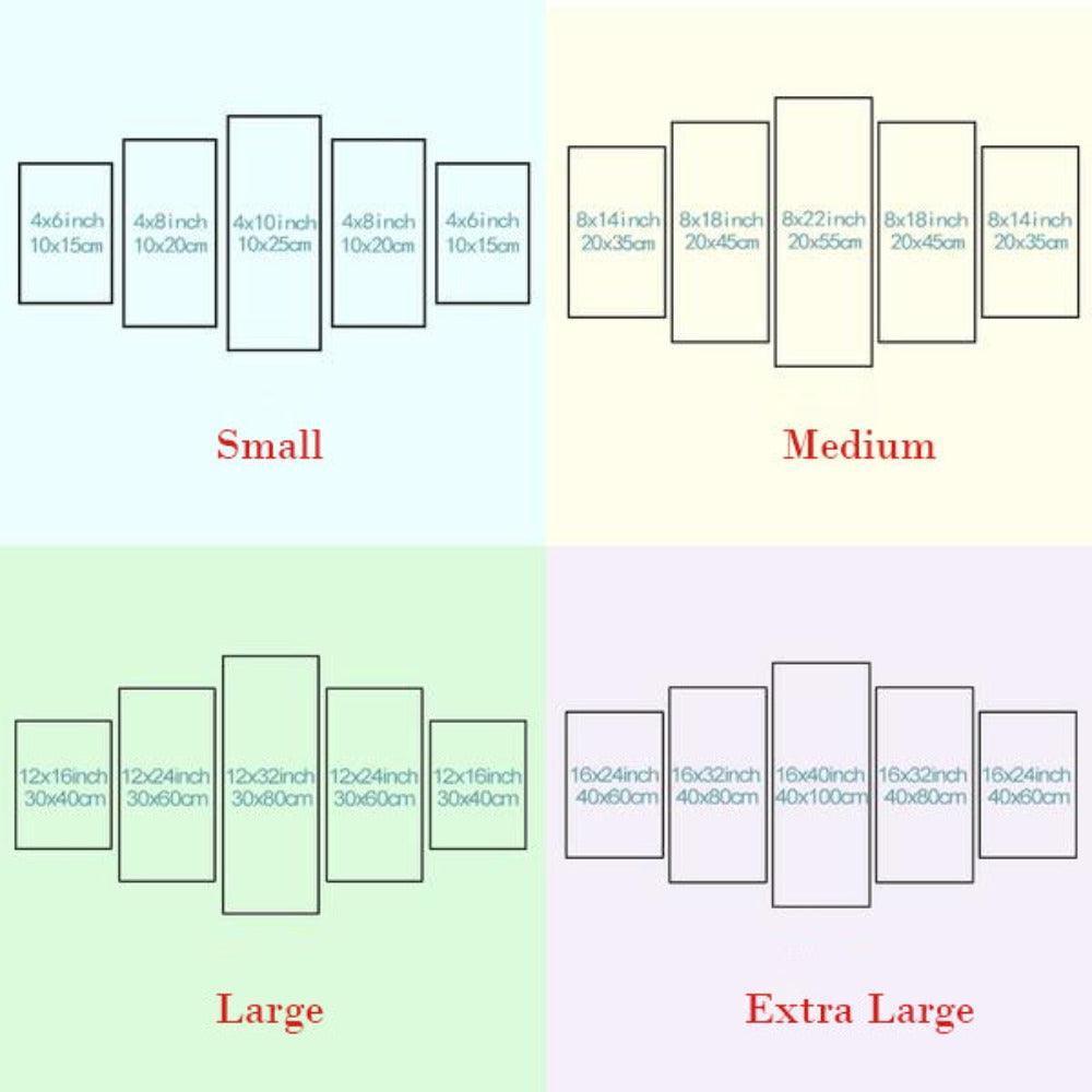 Islam 5 Piece HD Multi Panel Canvas Wall Art Frame-Original Frame