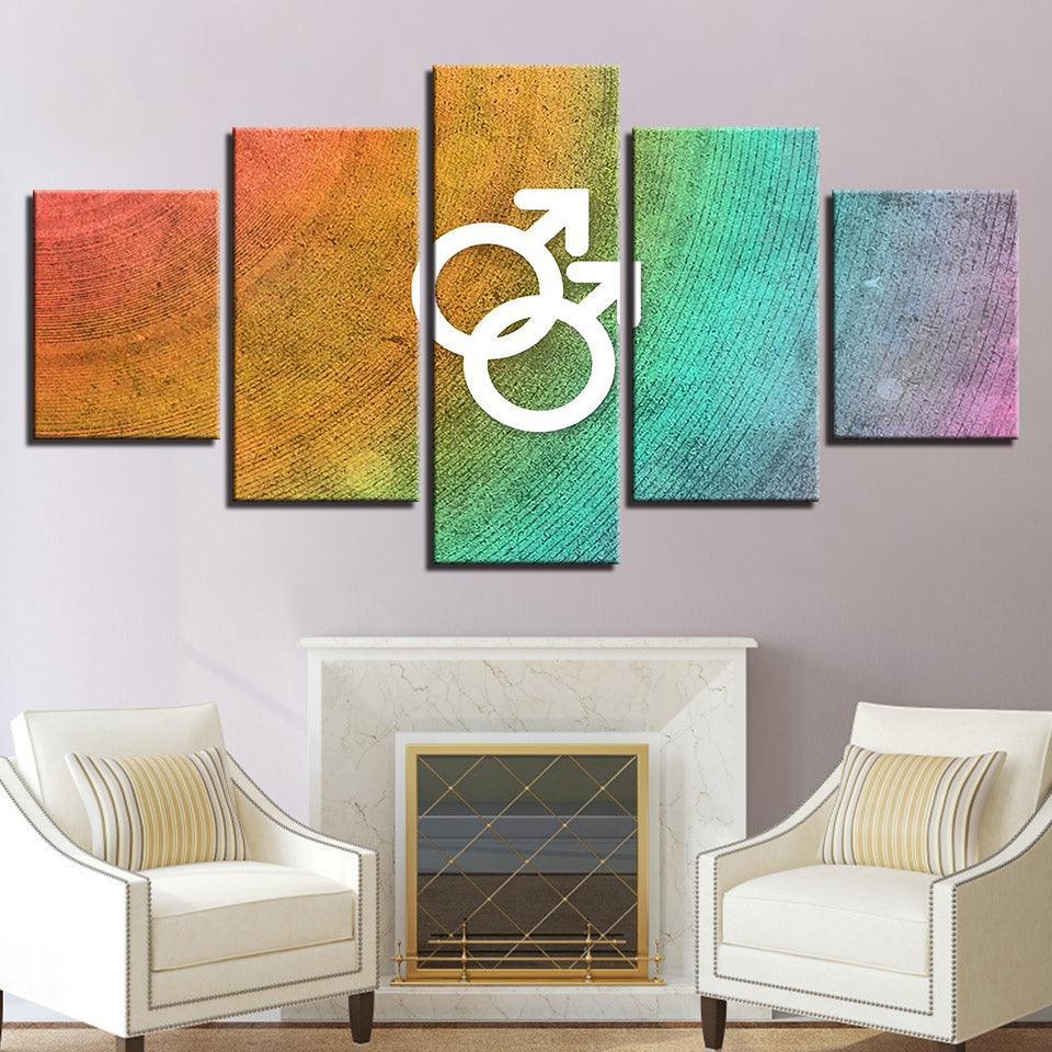The Man Sign 5 Piece HD Multi Panel Canvas Wall Art Frame-Original Frame