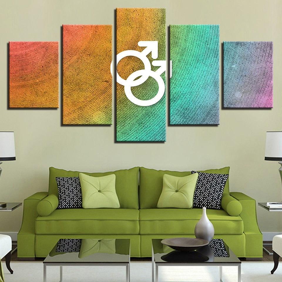 The Man Sign 5 Piece HD Multi Panel Canvas Wall Art Frame-Original Frame