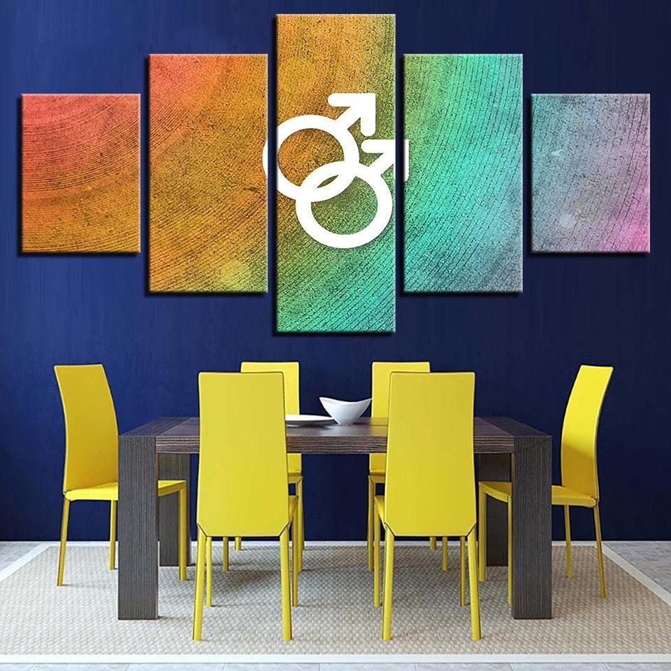The Man Sign 5 Piece HD Multi Panel Canvas Wall Art Frame-Original Frame