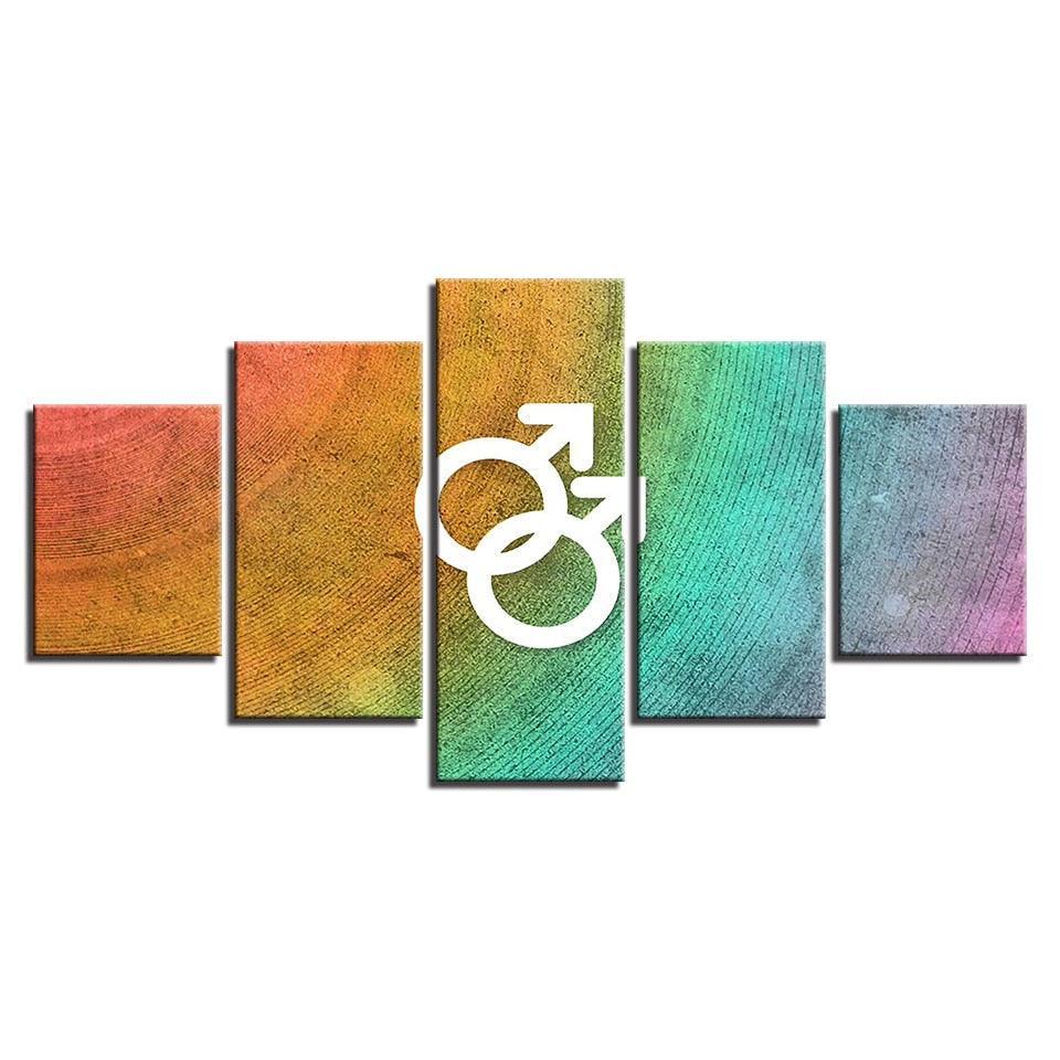 The Man Sign 5 Piece HD Multi Panel Canvas Wall Art Frame-Original Frame