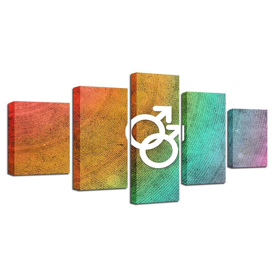 The Man Sign 5 Piece HD Multi Panel Canvas Wall Art Frame-Original Frame