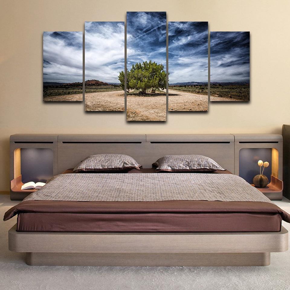 Juniper Tree 5 Piece HD Multi Panel Canvas Wall Art Frame-Original Frame