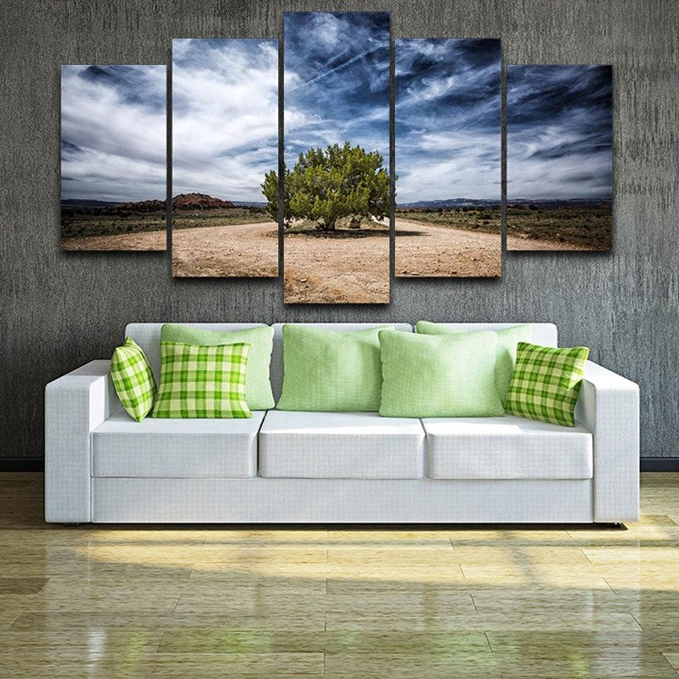 Juniper Tree 5 Piece HD Multi Panel Canvas Wall Art Frame-Original Frame