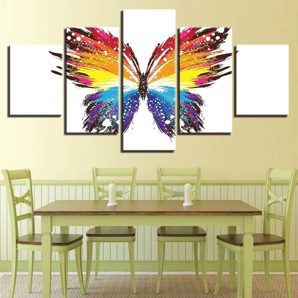 Butterfly 5 Piece HD Multi Panel Canvas Wall Art Frame-Original Frame