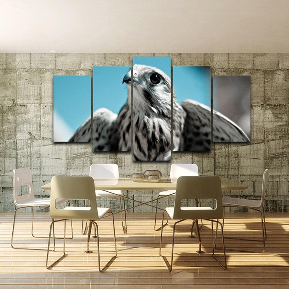 Hawk 5 Piece HD Multi Panel Canvas Wall Art Frame-Original Frame