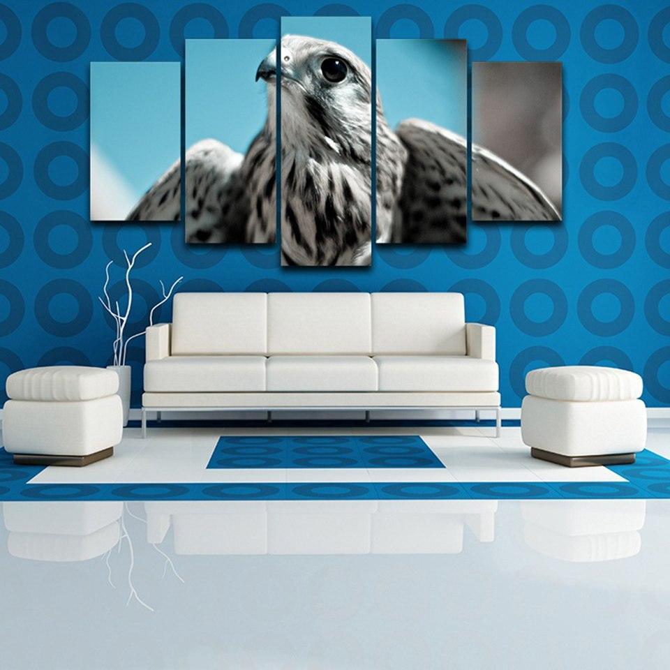 Hawk 5 Piece HD Multi Panel Canvas Wall Art Frame-Original Frame