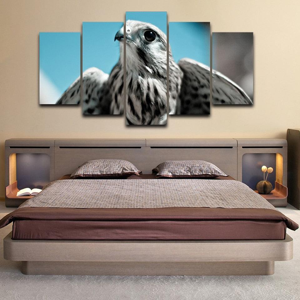Hawk 5 Piece HD Multi Panel Canvas Wall Art Frame-Original Frame