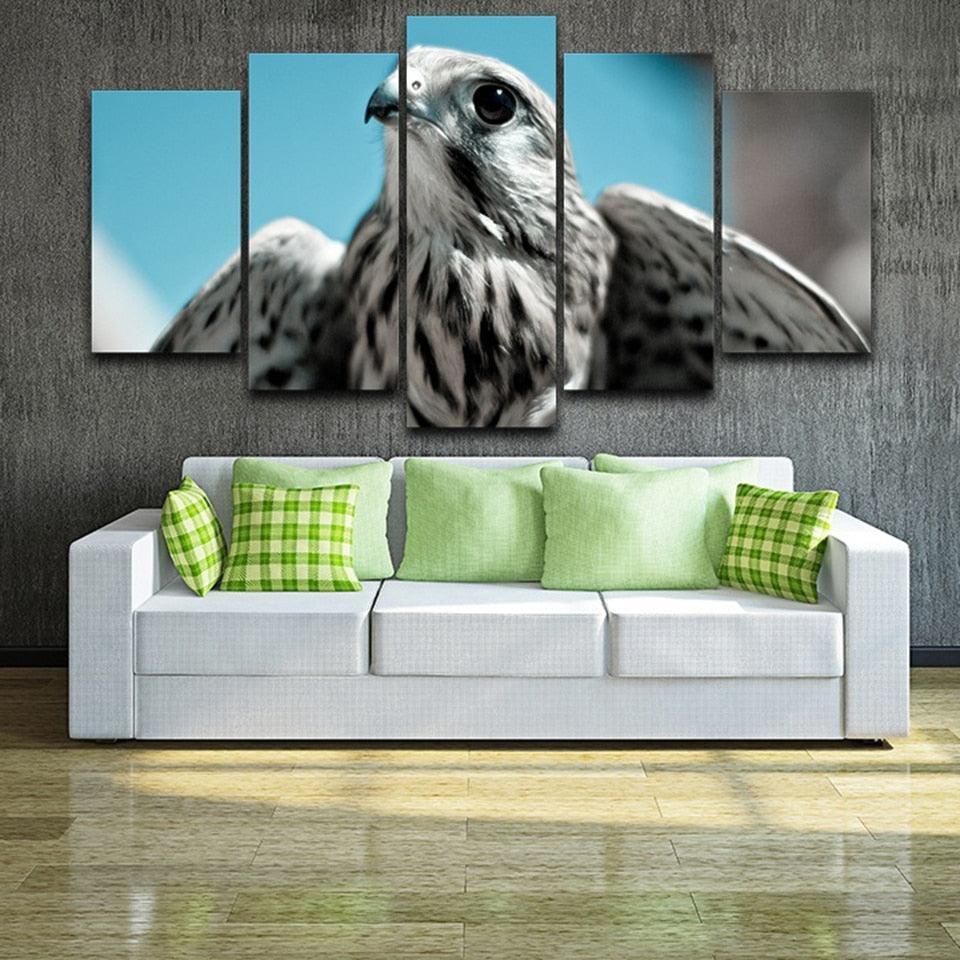 Hawk 5 Piece HD Multi Panel Canvas Wall Art Frame-Original Frame