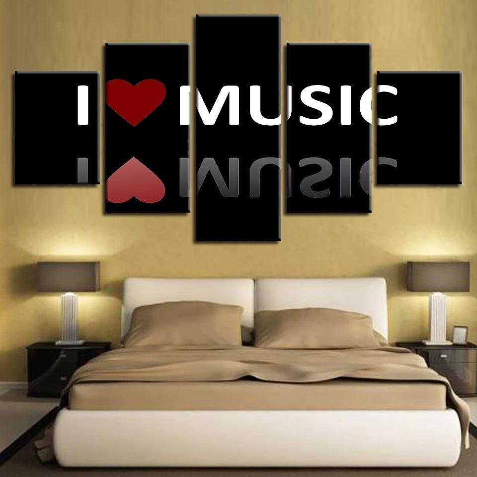 Music Painting 5 Piece HD Multi Panel Canvas Wall Art Frame-Original Frame