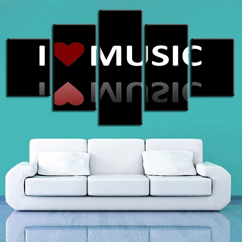 Music Painting 5 Piece HD Multi Panel Canvas Wall Art Frame-Original Frame