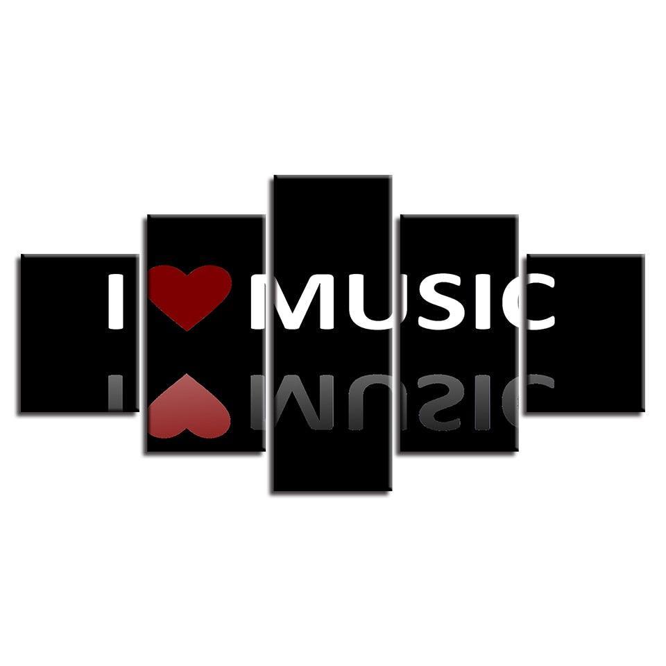 Music Painting 5 Piece HD Multi Panel Canvas Wall Art Frame-Original Frame