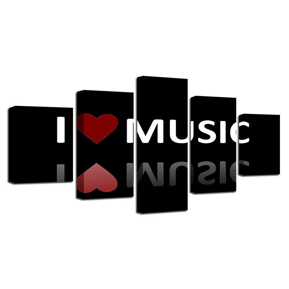 Music Painting 5 Piece HD Multi Panel Canvas Wall Art Frame-Original Frame