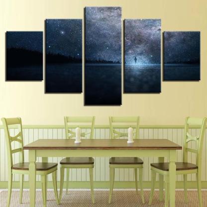 Beautiful Starry Sky 5 Piece HD Multi Panel Canvas Wall Art Frame-Original Frame