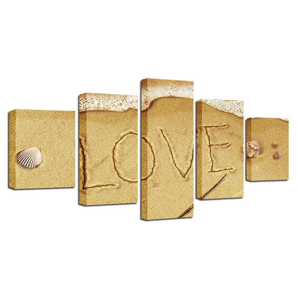 Beach 5 Piece HD Multi Panel Canvas Wall Art Frame-Original Frame